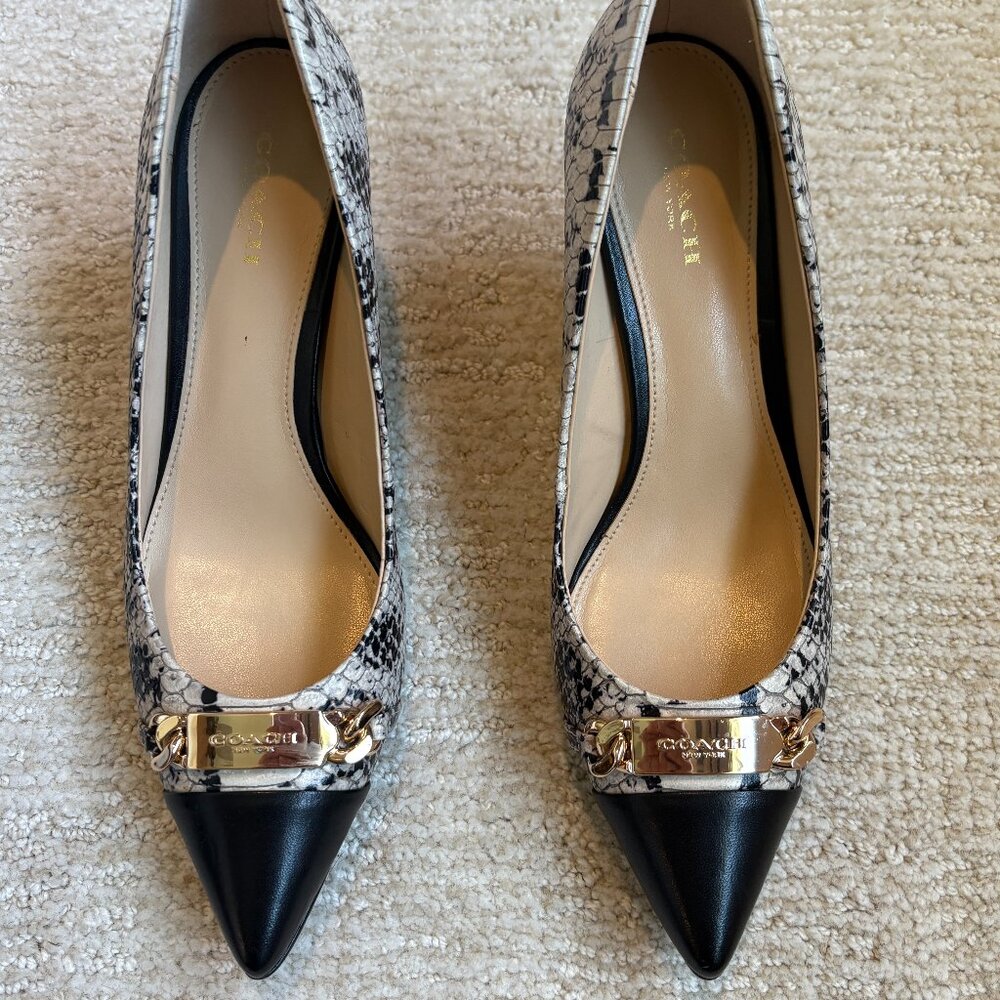 Coach Pointed-toe Pump with Snakeskin Design Size 7.5